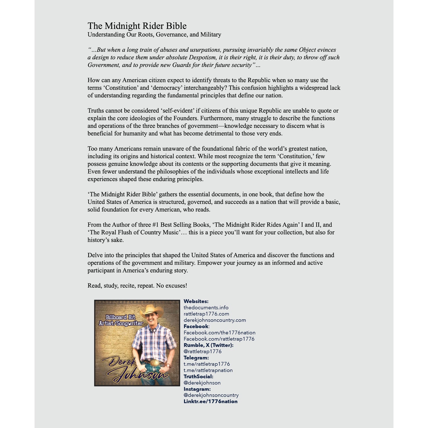 The Midnight Rider Bible by Derek Johnson