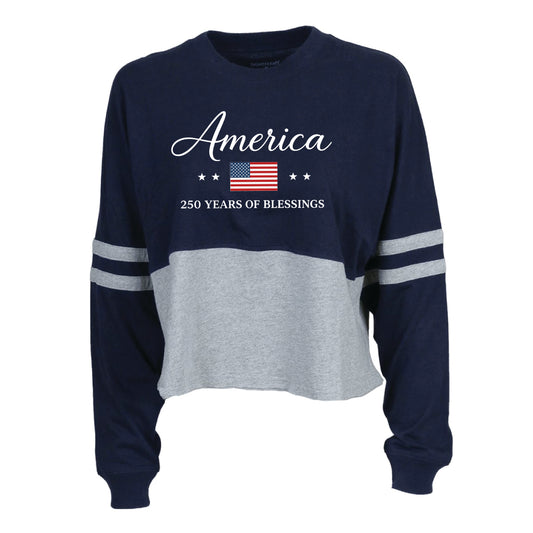 America 250 Years of Blessings – Women's Cropped Retro Jersey