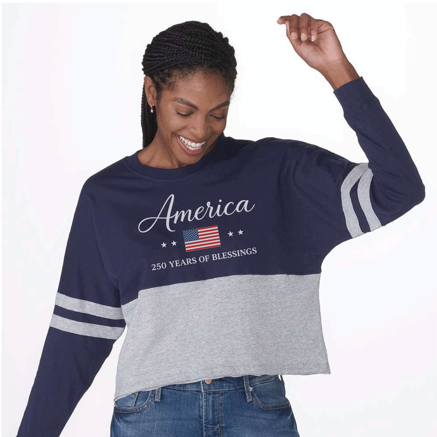 America 250 Years of Blessings – Women's Cropped Retro Jersey