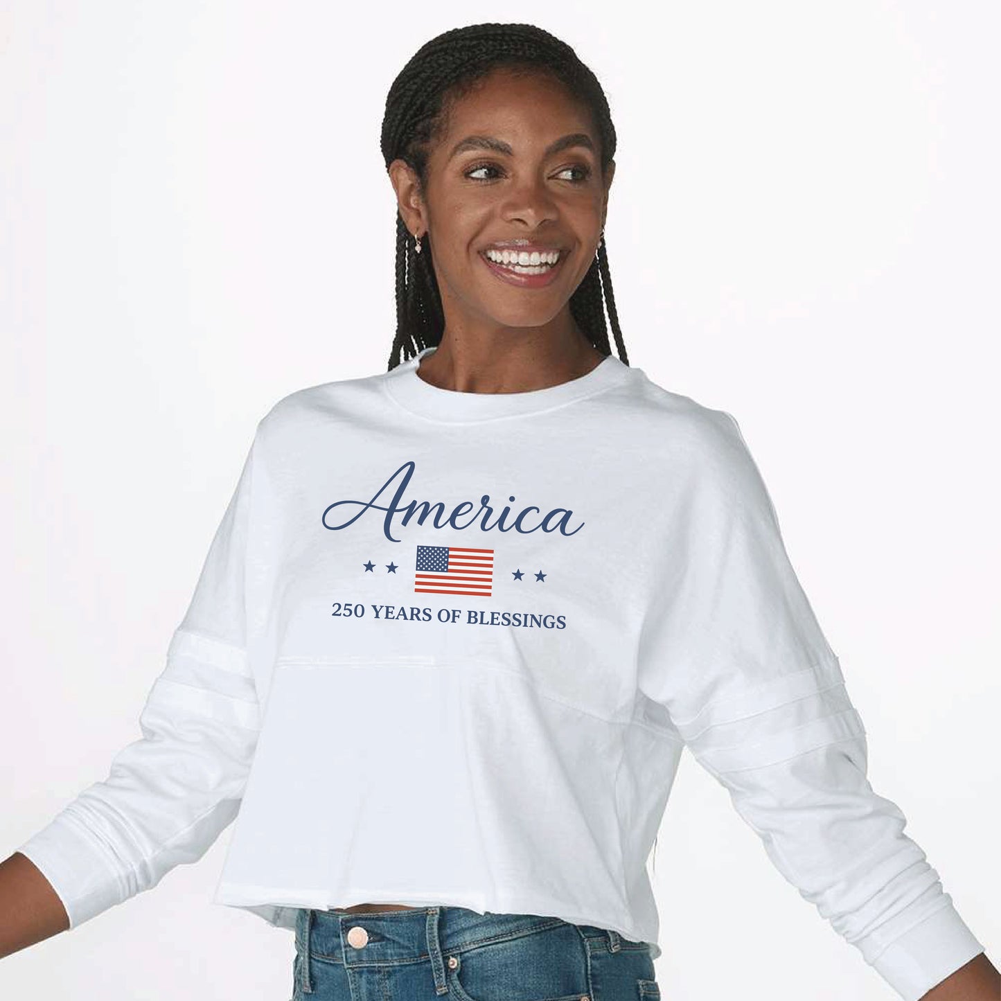 America 250 Years of Blessings – Women's Cropped Retro Jersey