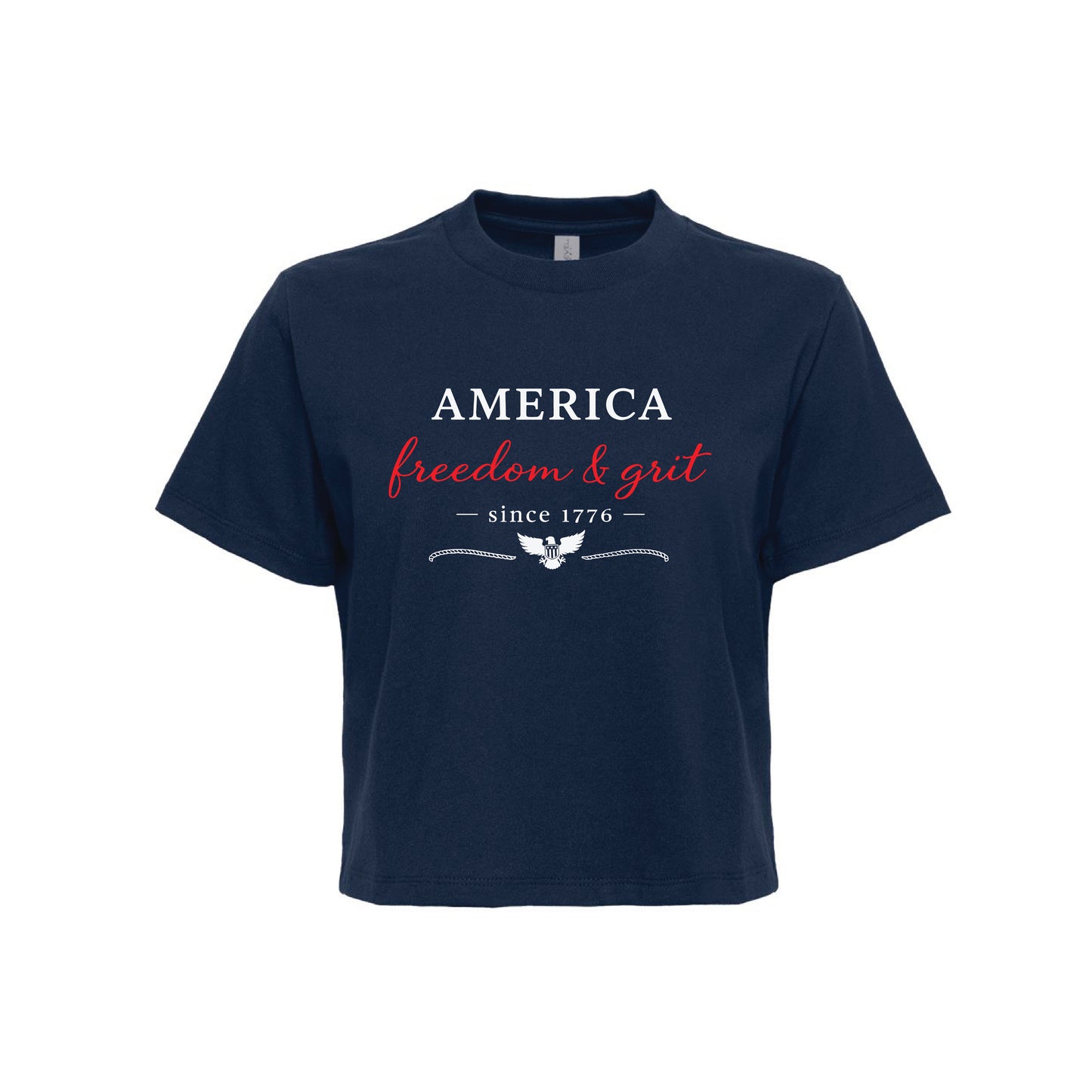 America Freedom & Grit Since 1776 Women's Heavyweight Boxy Tee