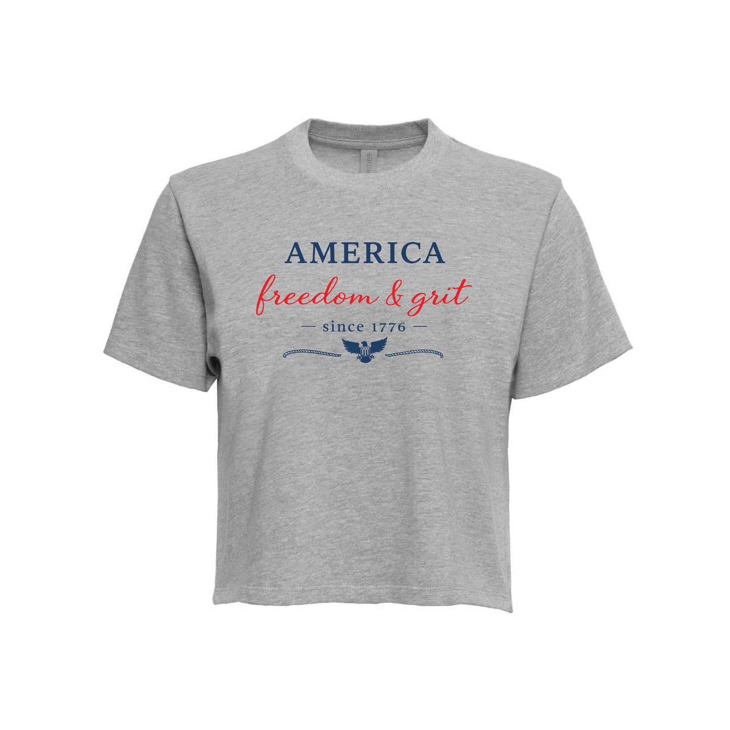 America Freedom & Grit Since 1776 Women's Heavyweight Boxy Tee