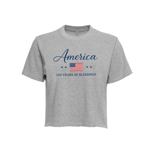 America 250 Years of Blessings Women's Heavyweight Boxy Tee