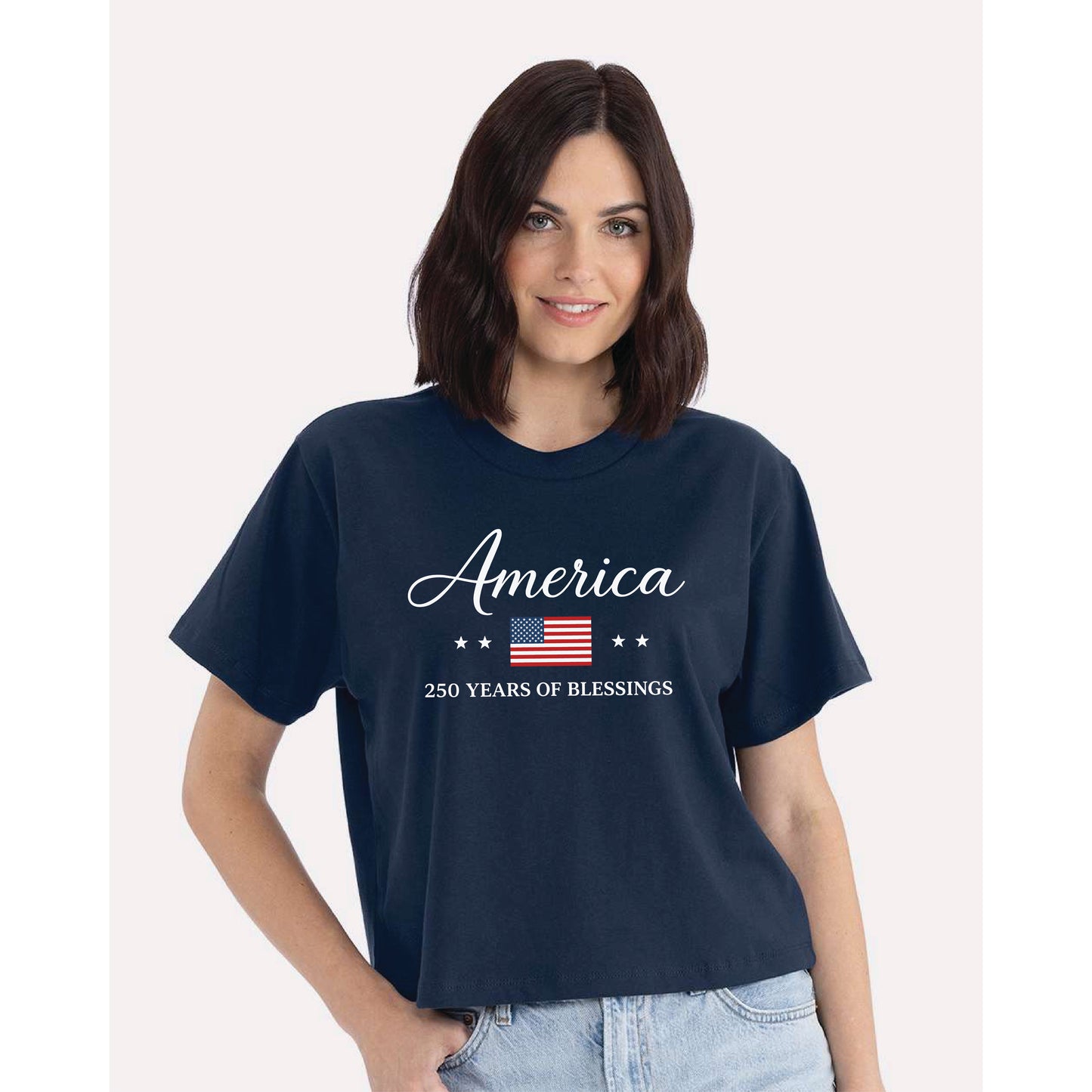 America 250 Years of Blessings Women's Heavyweight Boxy Tee