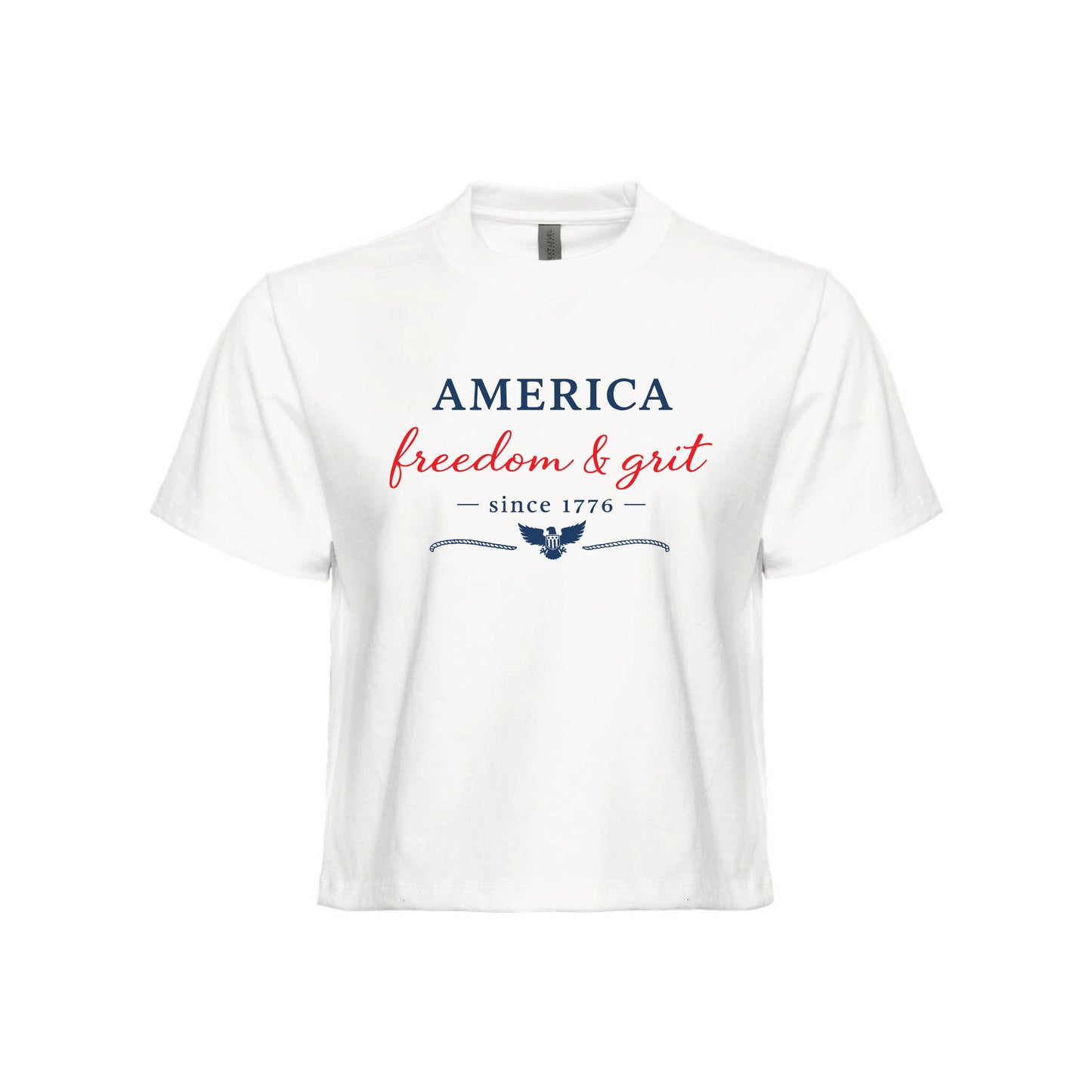 America Freedom & Grit Since 1776 Women's Heavyweight Boxy Tee