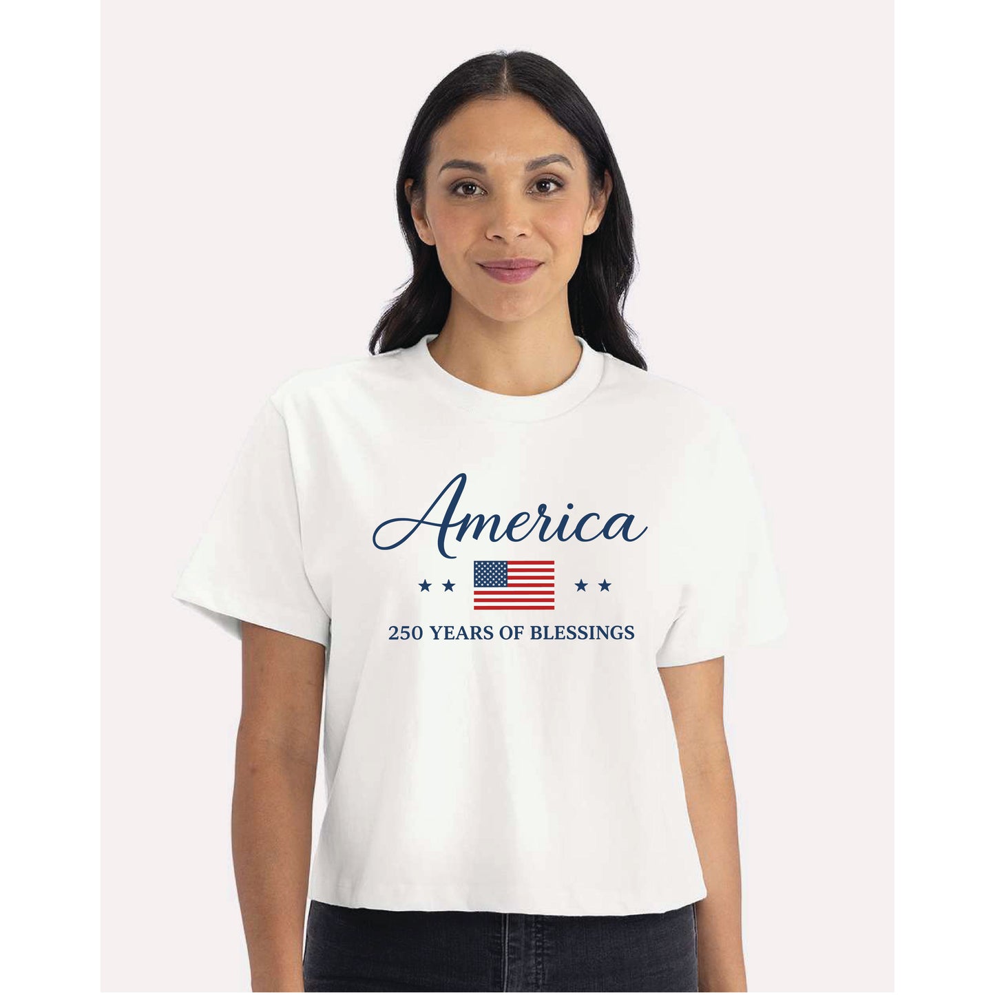 America 250 Years of Blessings Women's Heavyweight Boxy Tee