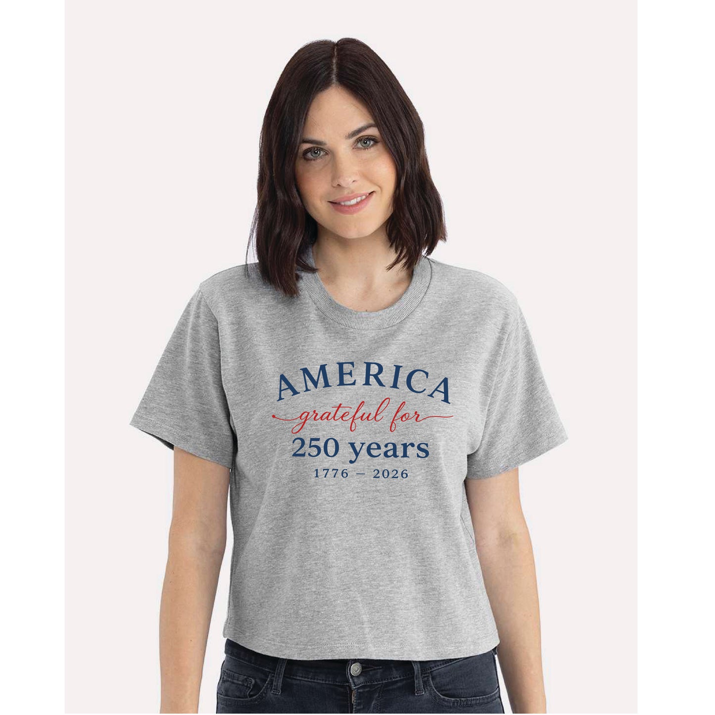 America Grateful for 250 Years Women's Heavyweight Boxy Tee