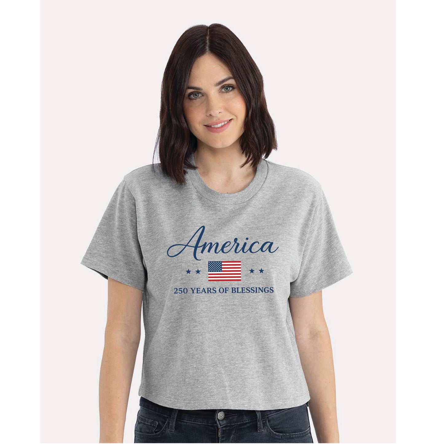 America 250 Years of Blessings Women's Heavyweight Boxy Tee