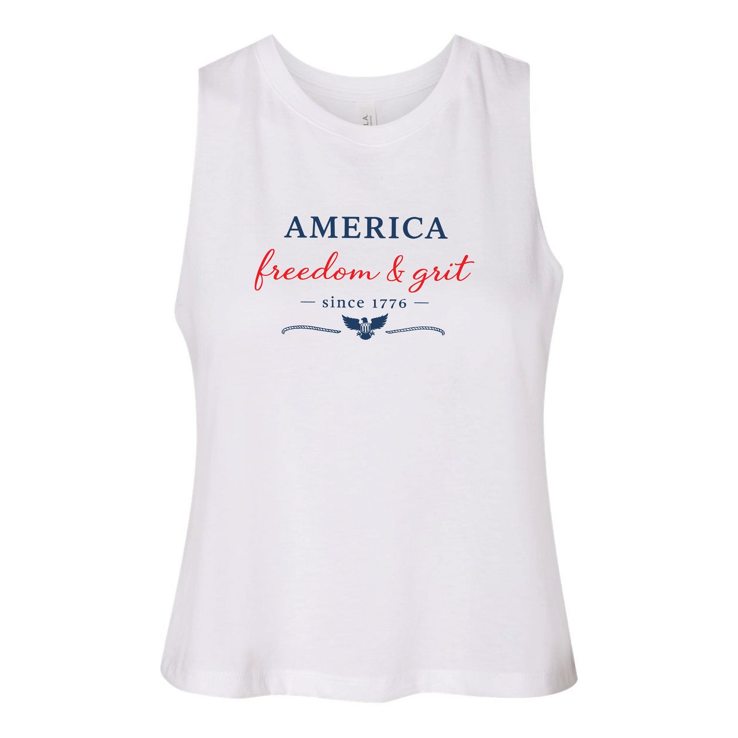 America Freedom & Grit Since 1776 Women's Racerback Crop Tank