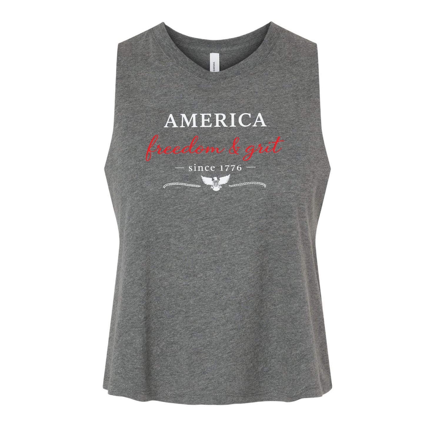 America Freedom & Grit Since 1776 Women's Racerback Crop Tank