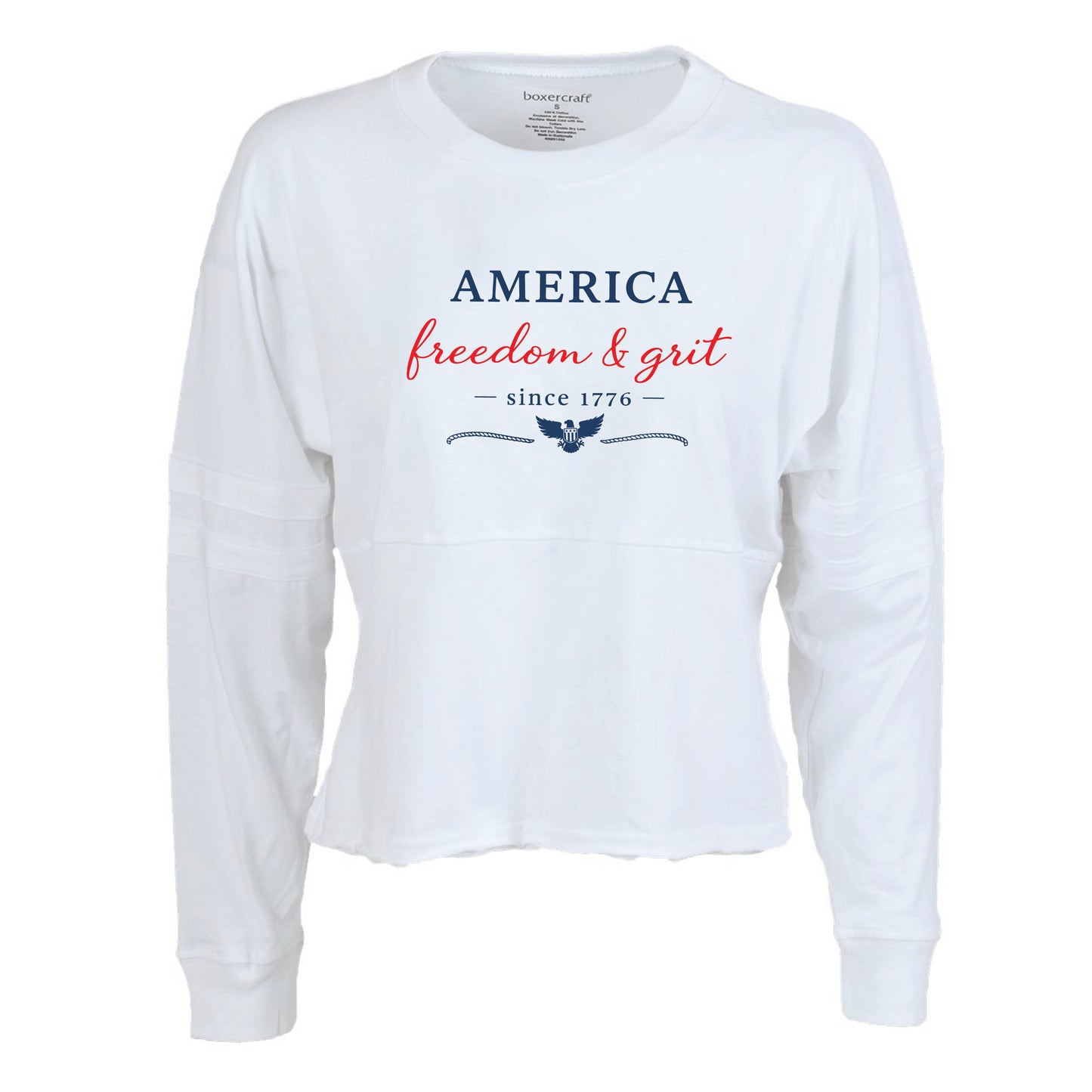 America Freedom & Grit Since 1776 Women's Cropped Retro Jersey