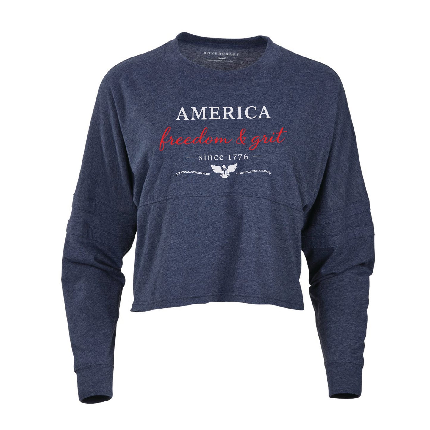 America Freedom & Grit Since 1776 Women's Cropped Retro Jersey