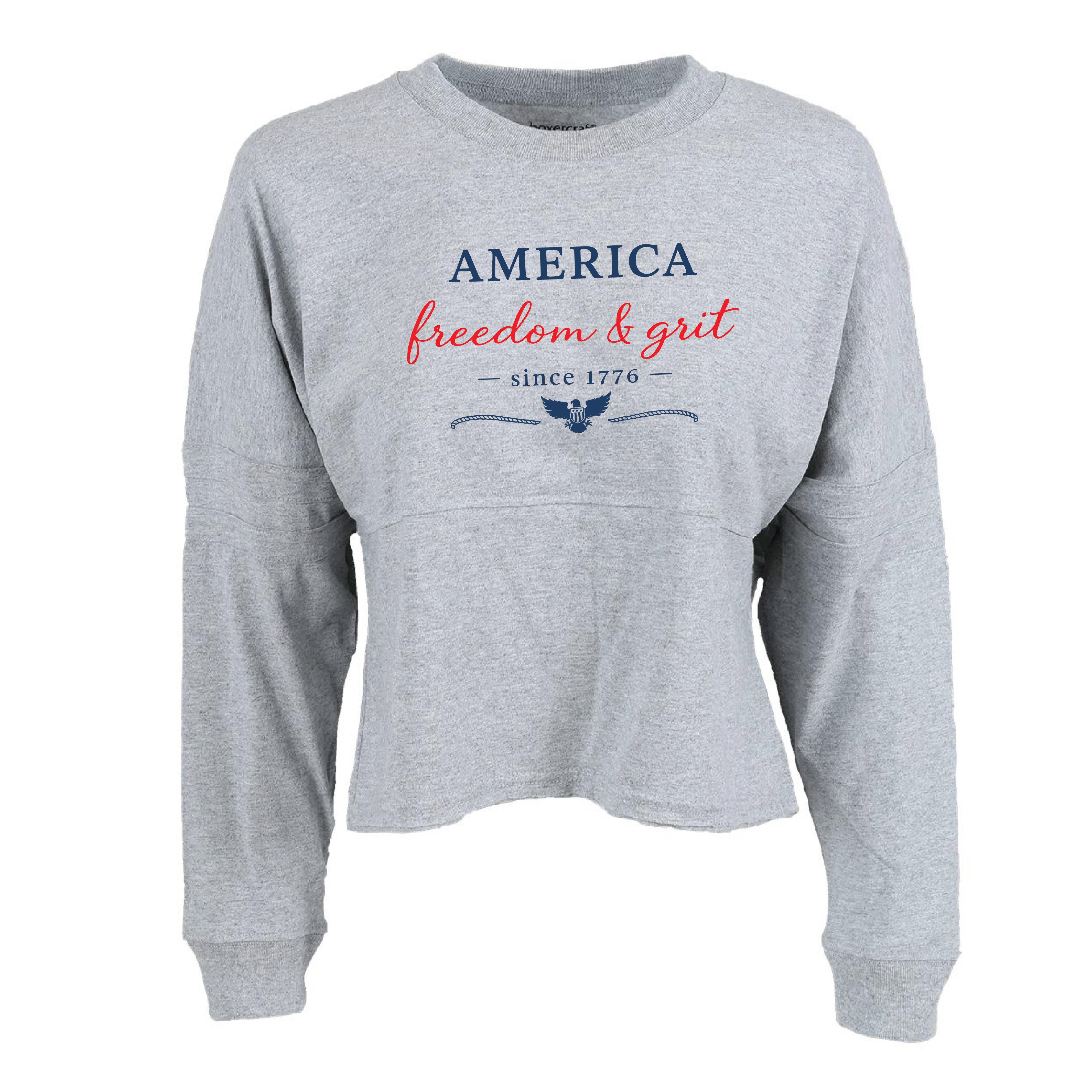 America Freedom & Grit Since 1776 Women's Patriotic Crop Jersey ...