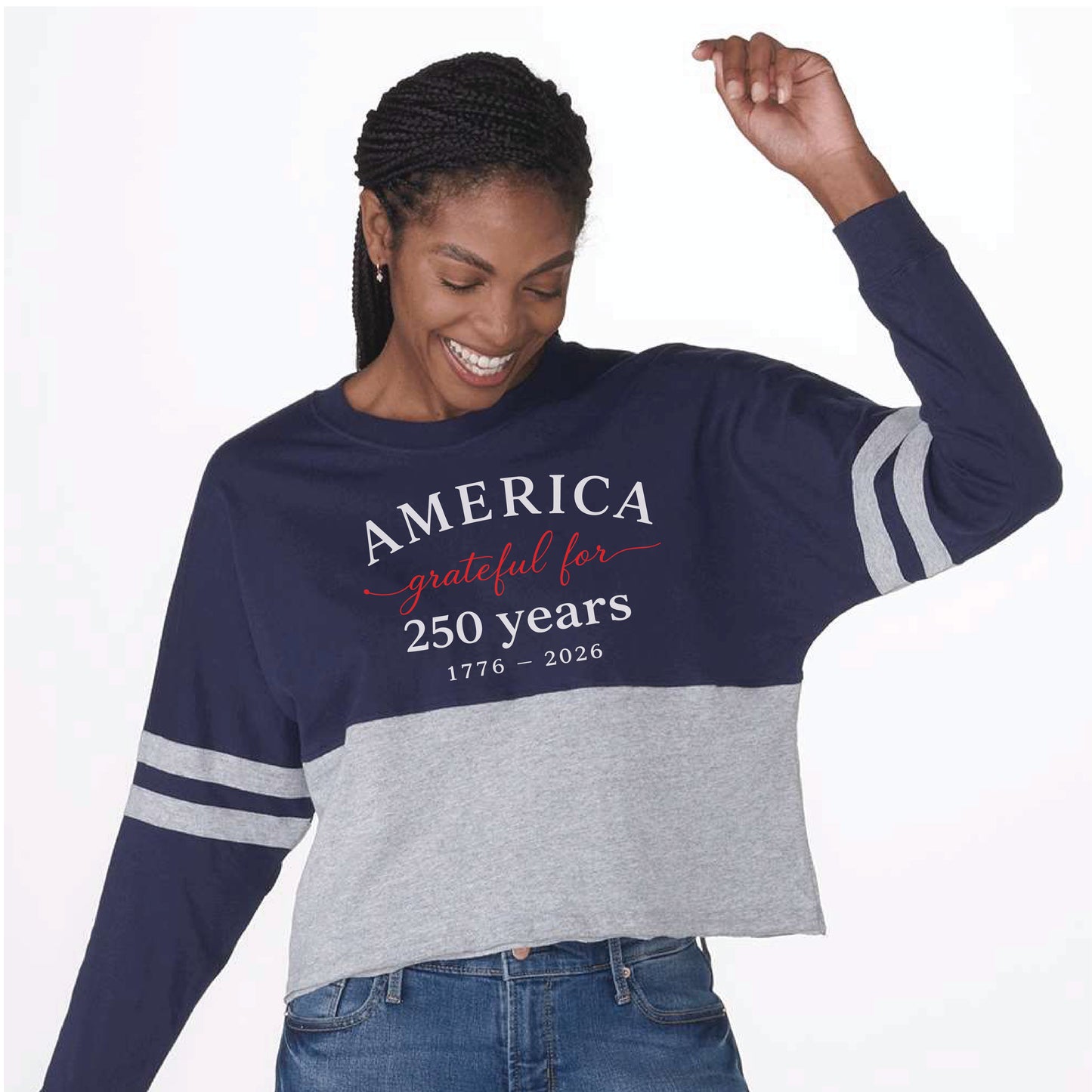 Grateful for 250 Years - Women's Cropped Retro Jersey