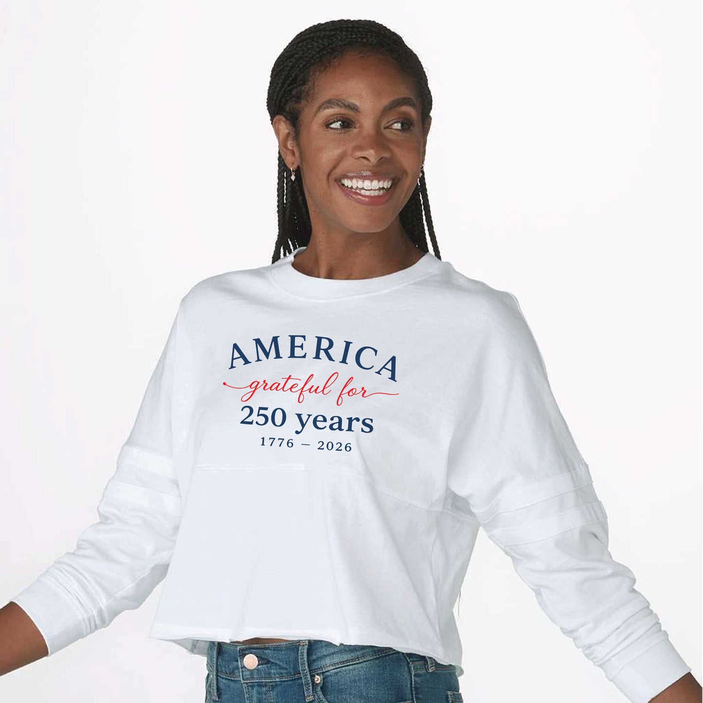 Grateful for 250 Years - Women's Cropped Retro Jersey