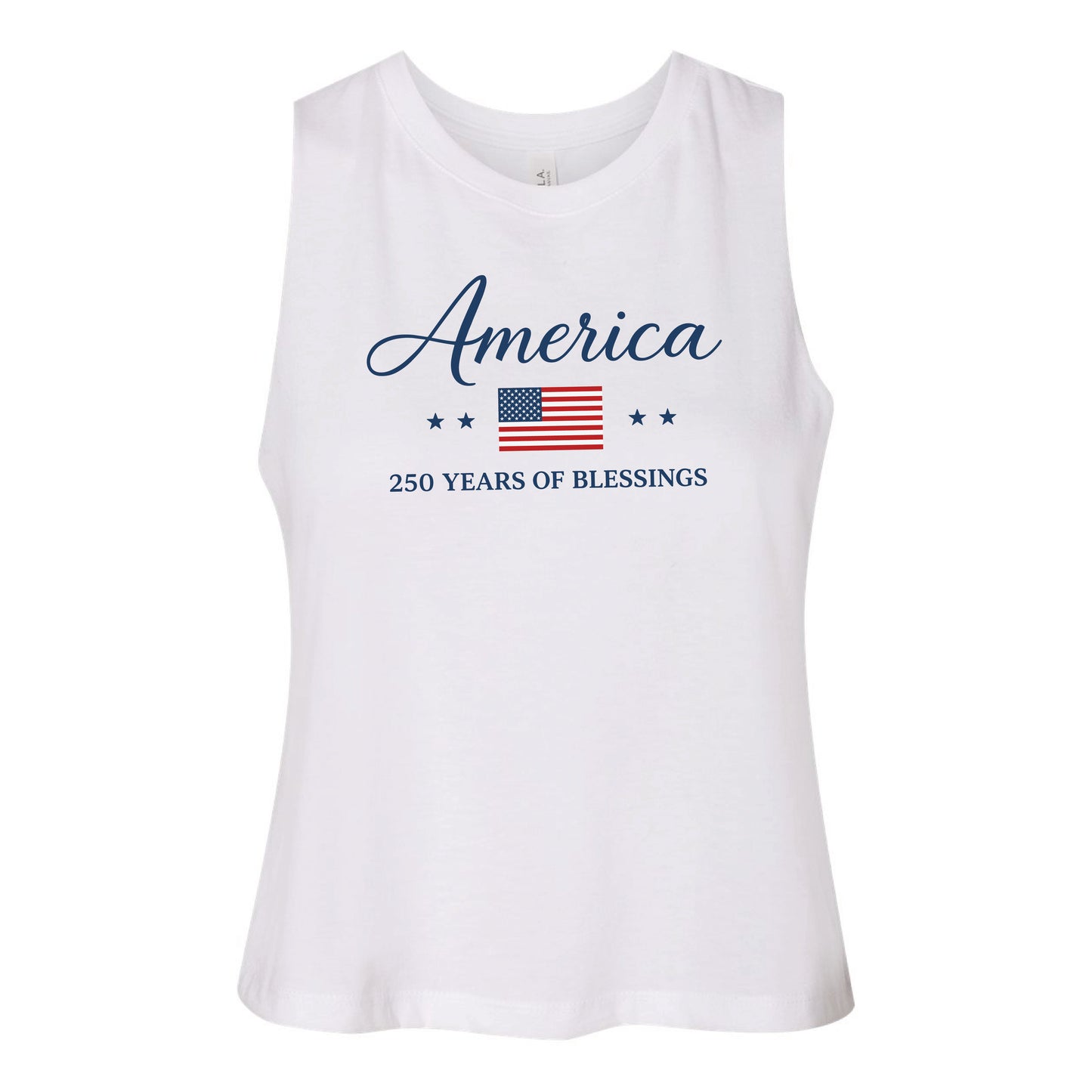 America 250 Years of Blessings Women's Racerback Crop Tank
