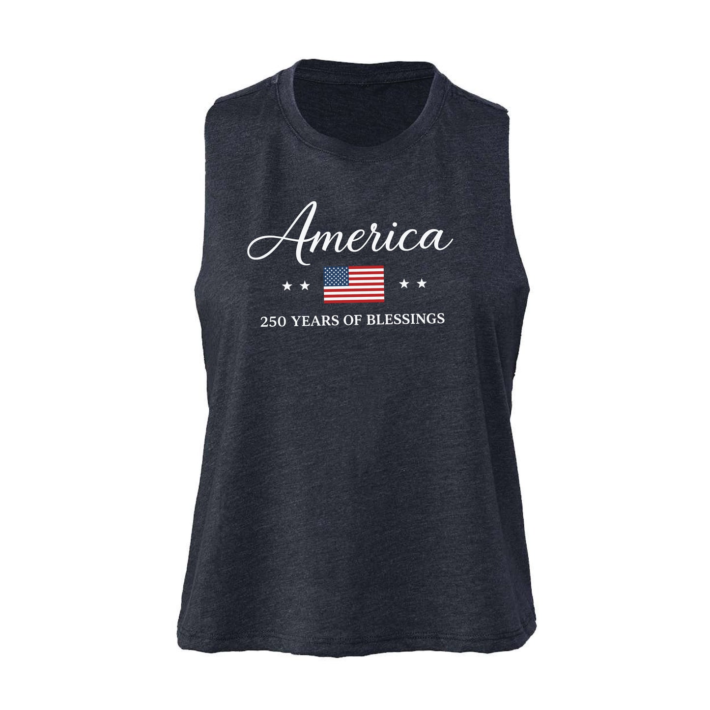 America 250 Years of Blessings Women's Racerback Crop Tank