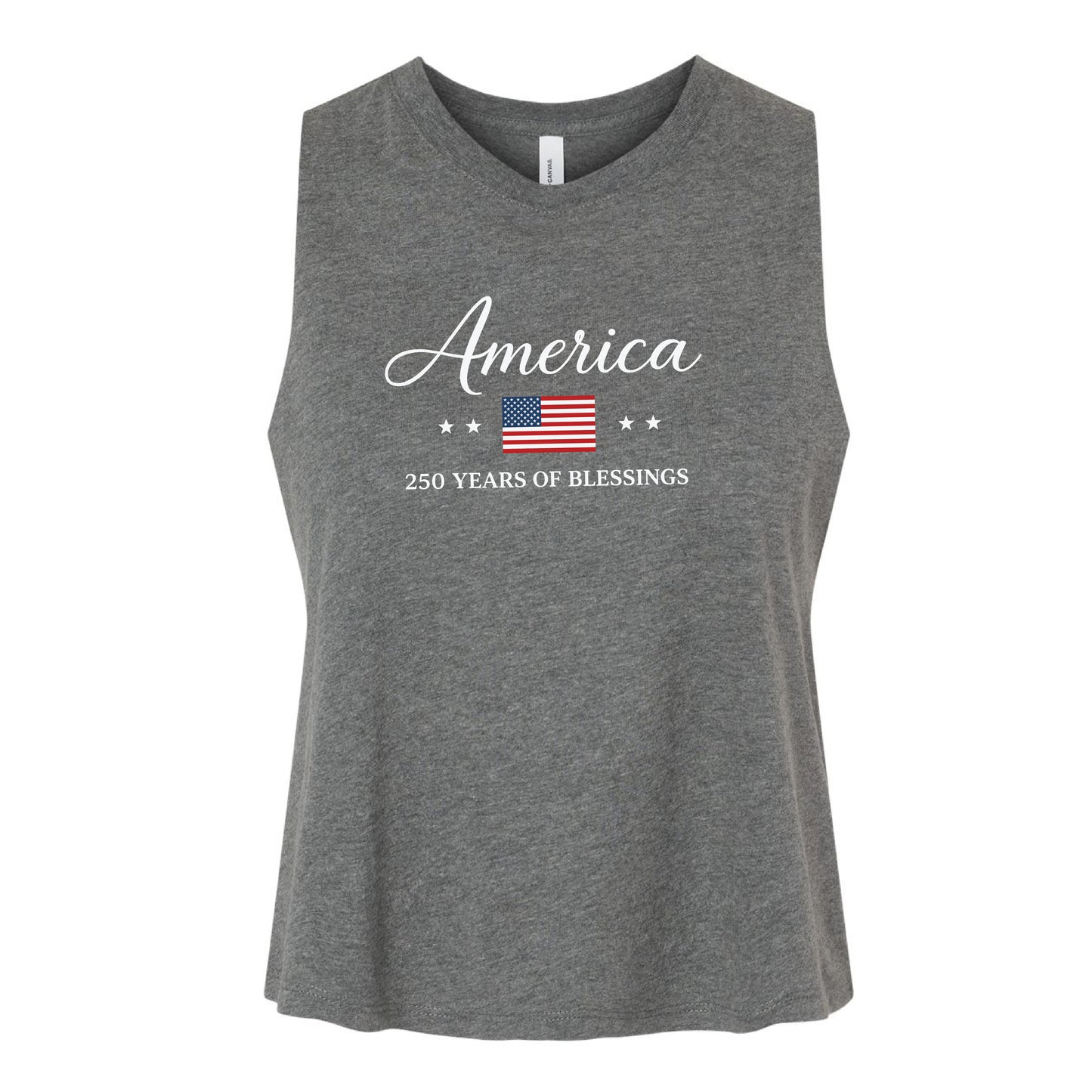 America 250 Years of Blessings Women's Racerback Crop Tank