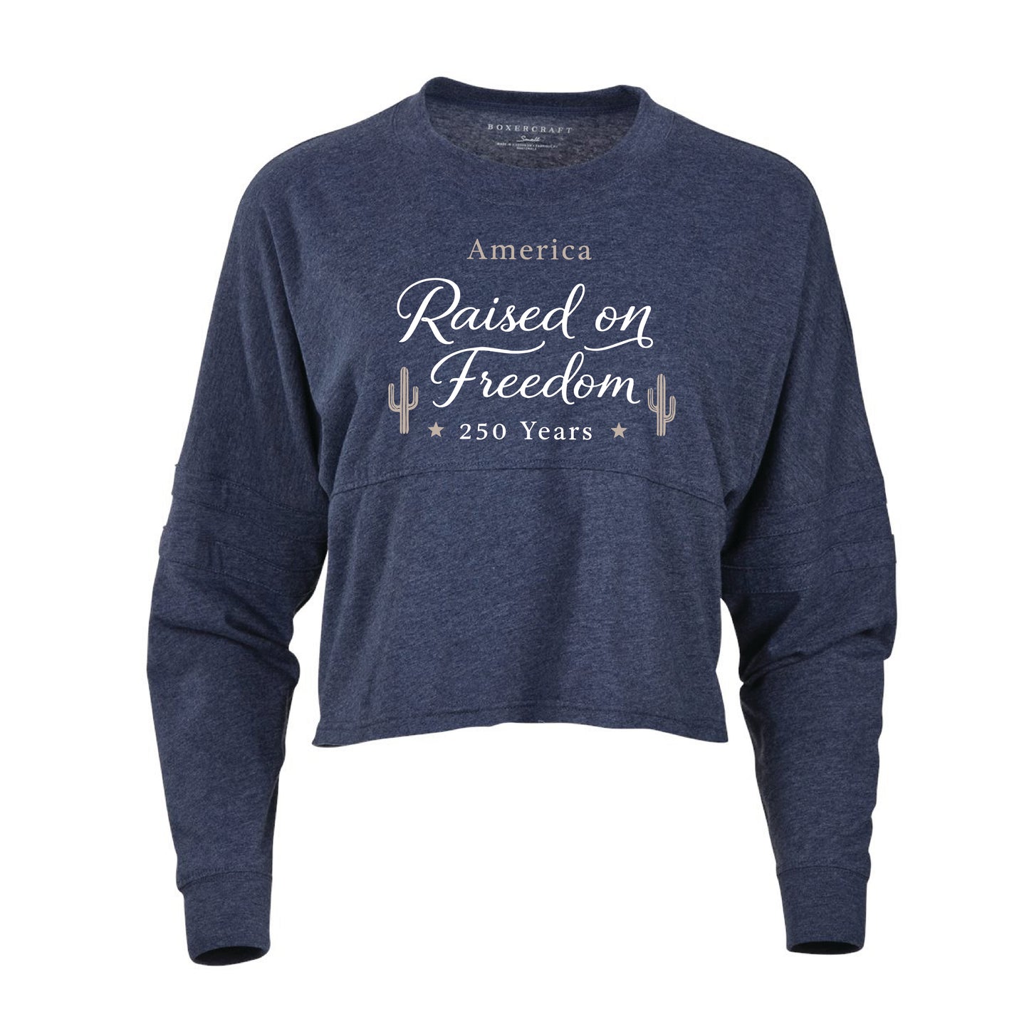 America Raised on Freedom 250 Years Women's Cropped Retro Jersey