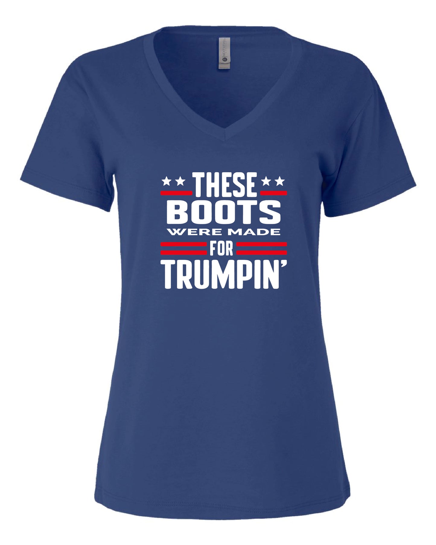 "These Boots" Women's V-Neck Graphic T-shirt - Royal Blue