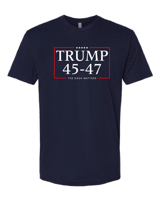 TRUMP 45-47 "The Dash Matters" Graphic T-shirt - NAVY