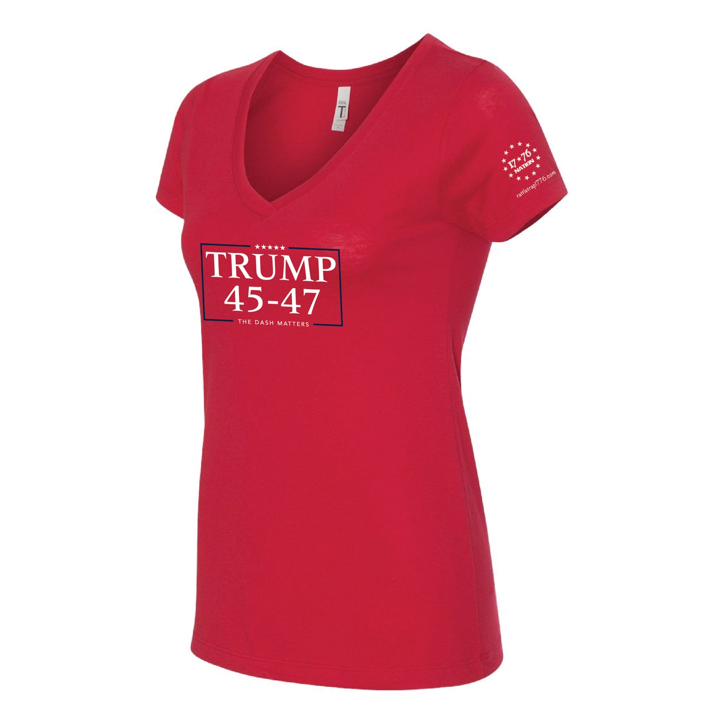 TRUMP - 45-47 - The Dash Matters Collection - Women's Ideal V-Neck T-Shirt